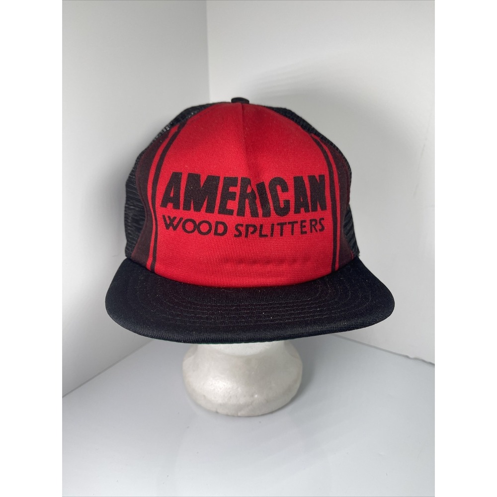 AMERICAN WOOD SPLITTERS Baseball Hat Snapback Cap Foam Tool Work Garage Red Gift